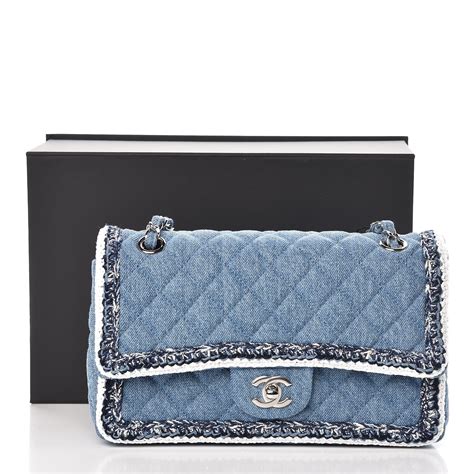 chanel bag light blue|chanel blue jean bag.